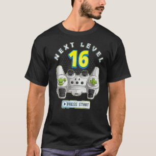 T-shirt Gamer 16e anniversaire Prochain niveau 16 contrôle