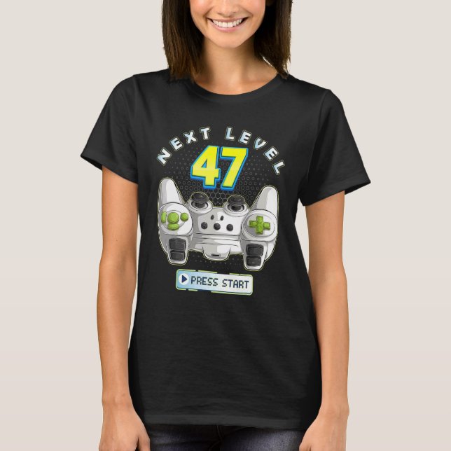 T-shirt Gamer 47th Birthday Next Level 47 Game Controller  (Devant)