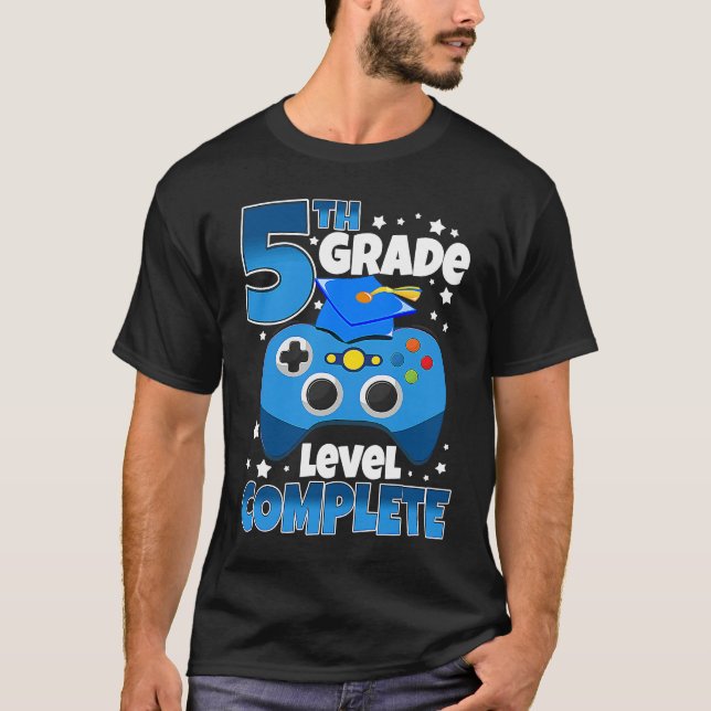 T-shirt Gamer 5th Grade Level Complete Graduation Girls Bo (Devant)