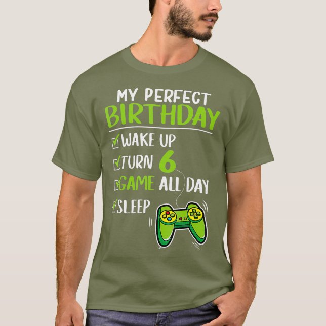 T-shirt Gamer 6e Anniversaire Jeu 6 Ans Ancien Parfait (Devant)