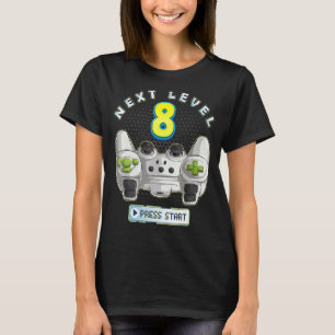 T-shirt Gamer 8e anniversaire Prochain niveau 8 contrôleur