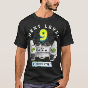 T-shirt Gamer 9e Anniversaire Prochain Niveau 9 Contrôleur