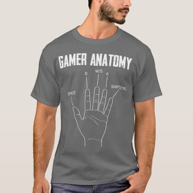T-shirt Gamer Anatomy Jeu cadeau (Devant)