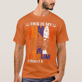 T-shirt Gamer Citrouille Jack-o'-lantern Funny Vidéo Hallo