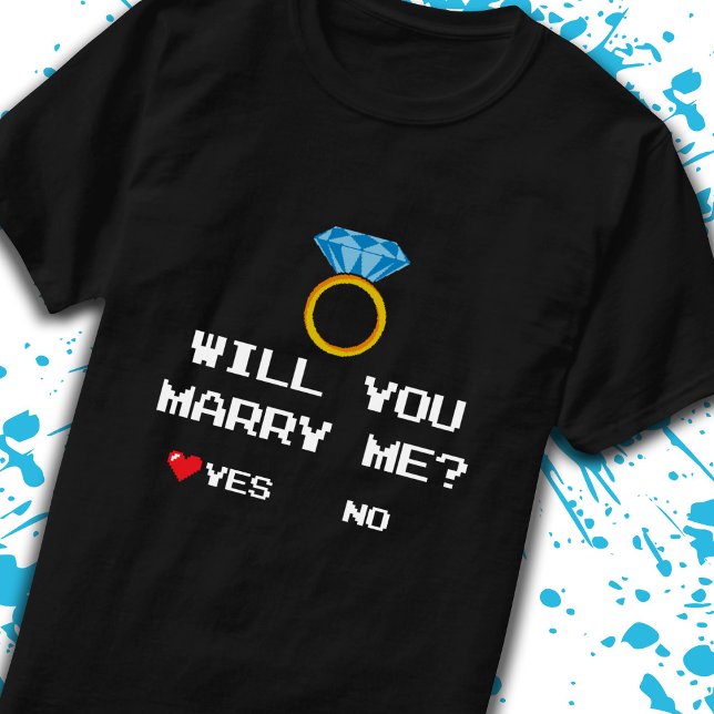 T-shirt Gamer Couple Proposition Voulez-Vous M'Épouser Oui (Créateur téléchargé)