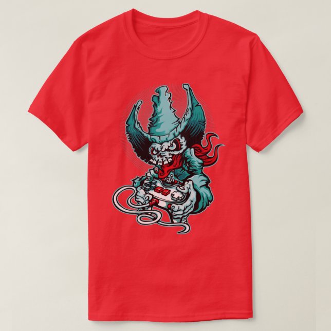 T-shirt Gamer Cowboy Skeleton (Design devant)