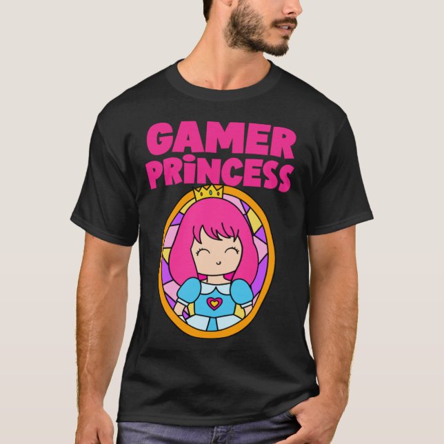 T-shirt Gamer Cute Princess Video Game  For Her (Devant)