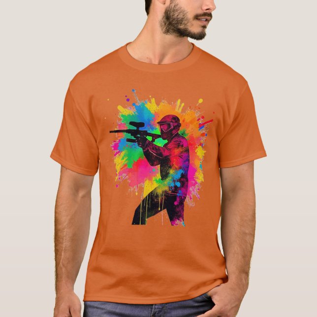 T-shirt Gamer de Paintball Conception colorée (Devant)