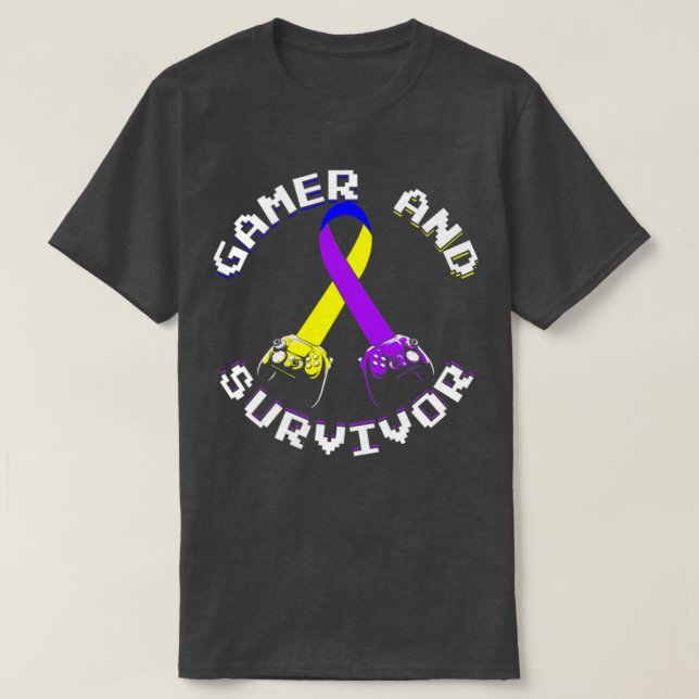 T-shirt Gamer De Sensibilisation Au Cancer De La Vessie Et (Design devant)