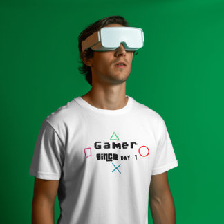 T-shirt Gamer depuis le premier jour Retro contrôleur vint