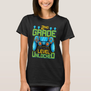 T-shirt Gamer Deuxième Niveau Déverrouillé À L'École V