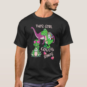 T-shirt Gamer Dinosaures mignon Cette Fille Aime Les Dinos