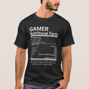T-shirt Gamer Données nutritionnelles Jeux Vidéo Ordinateu