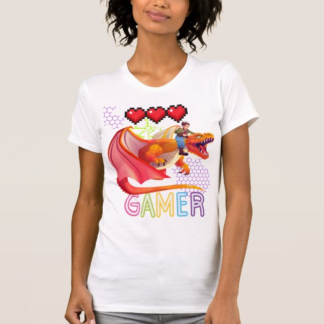 T-shirt Gamer Dragon Mom – Cute Fantasy Gaming Dragon Mom  (Devant)
