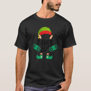 T-shirt Gamer Elf contrôleur de jeu vidéo Jeu Lecteur Cons