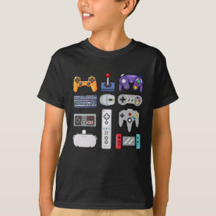 T-shirt Gamer enfants Pixel art jeux contrôleurs gamepad