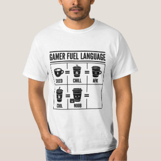 T-shirt Gamer Fuel Language Funny Coffee Gaming Infographi