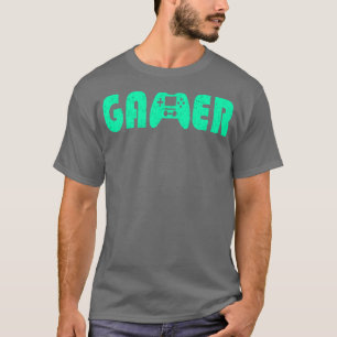 T-shirt Gamer Gamepad Neon Green
