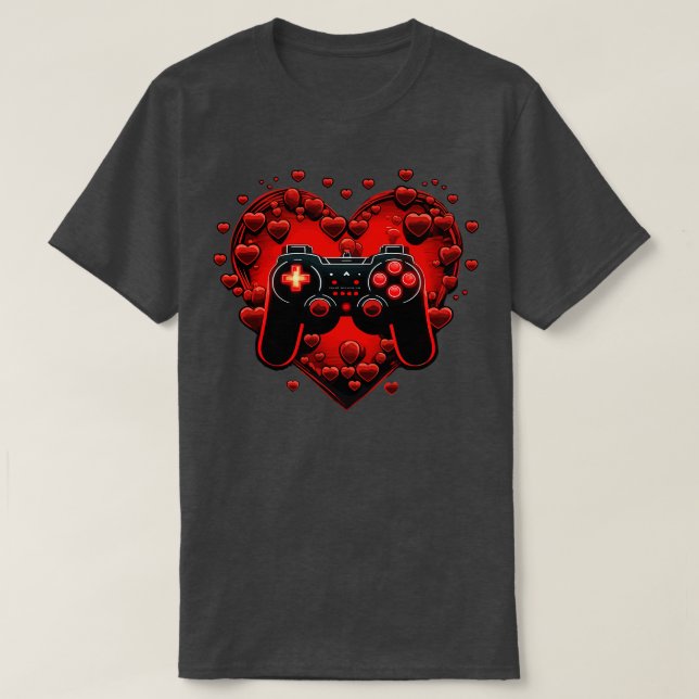 T-shirt Gamer Gamer Valentine (Design devant)