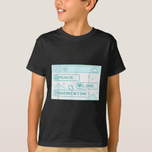 T-shirt Gamer Geek Ordinateur Pc Cool Nerd Peace Love Badm