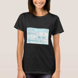 T-shirt Gamer Geek Ordinateur Pc Cool Nerd Peace Love Badm