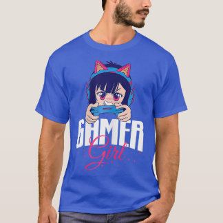 T-shirt Gamer Girl Anime Manga Joueur Jeu fille