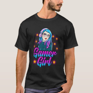 T-shirt Gamer Girl Anime Retro Video Jeu Hobbies Femmes Pl