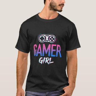 T-shirt Gamer Girl Cute Gaming Controller Design - Girl Ga