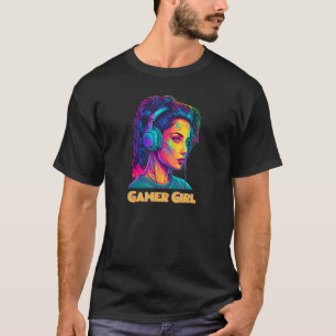 T-shirt Gamer Girl Jeu Jeu Retro couleur vive Cool