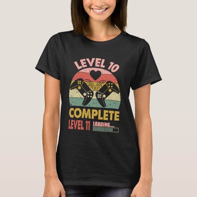 T-shirt Gamer Girl Level 10 Complete Funny 10th Wedding An (Devant)