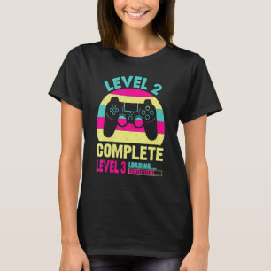 T-shirt Gamer Girl Level 2 Complete Video Game 2nd Birthda