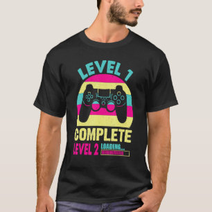 T-shirt Gamer Girl Niveau 1 Jeu vidéo complet 1er Annivers