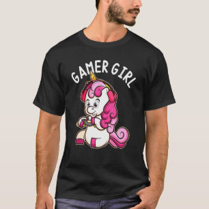 T-shirt Gamer Girl Unicorn Gaming Cute Video Game Women