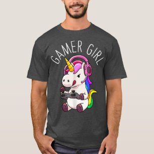 T-shirt Gamer Girl Unicorn Jeu vidéo mignonne jeu cadeau W
