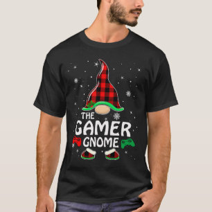 T-shirt Gamer Gnome Buffalo Plaid Matching Family Christma