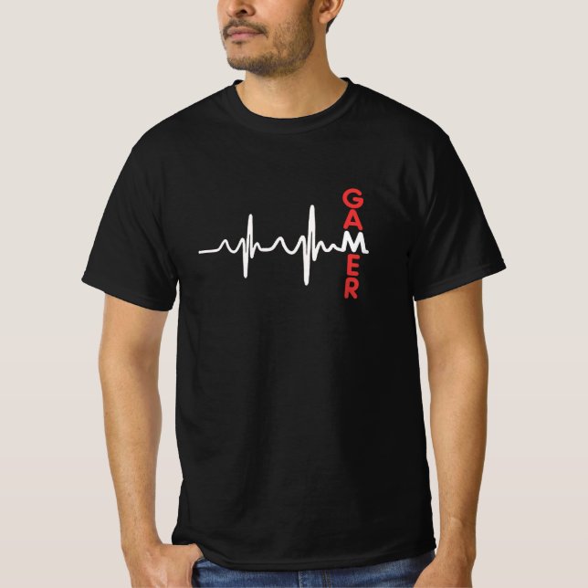 T-shirt Gamer Heartbeat (Devant)