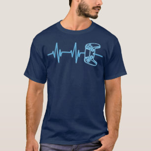 T-shirt Gamer Heartbeat Jeu de contrôleur de jeu vidéo