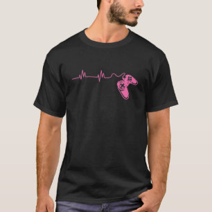 T-shirt Gamer Heartbeat Life Heart Love jeu vidéo tendance
