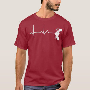 T-shirt Gamer Heartbeat Pour Les Joueurs De Jeux Vidéo
