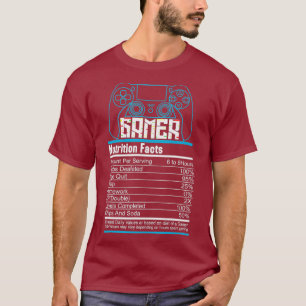 T-shirt Gamer Ingrédients Funny Vidéo Jeu Cadeau