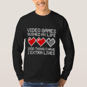 T-shirt Gamer J'Ai 2 Extra Lives Vidéo Jeu