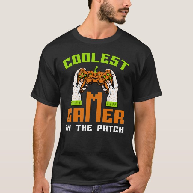 T-shirt Gamer Le Plus Coolest Dans Le Patch Cadeau Hallowe (Devant)
