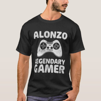 T-shirt Gamer Légendaire Personnalisé Alonzo Nom Vidéo Gam