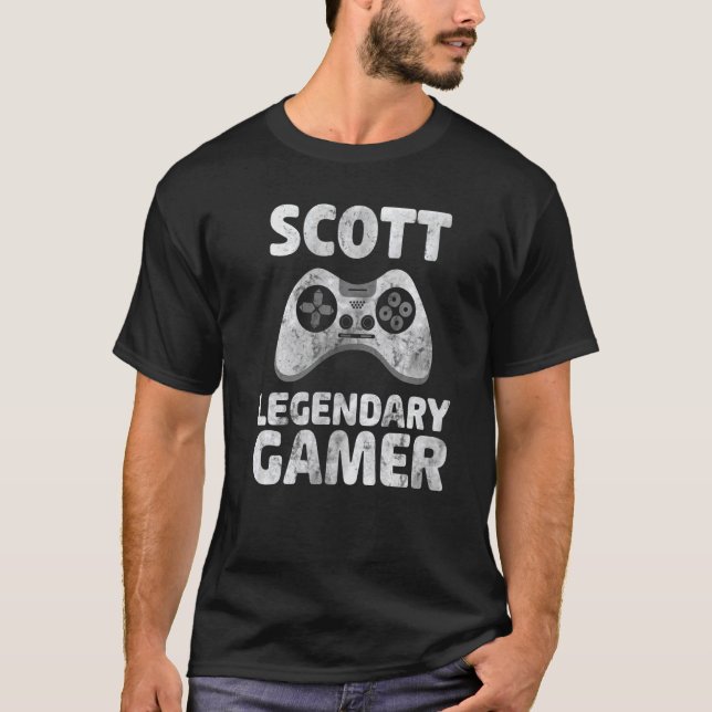 T-shirt Gamer légendaire Personnalisé Chemise Scott Nom Vi (Devant)