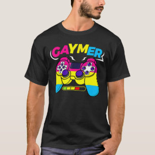 T-shirt Gamer Lgbt Pride Contrôleur Vidéo Jeu Pansexual G