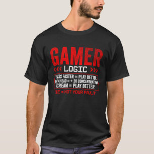 T-shirt Gamer Logic Press maigre cri de presse Jeu