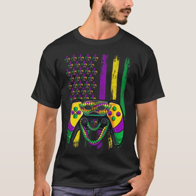 T-shirt Gamer Mardi Gras Beads Shirt (Devant)