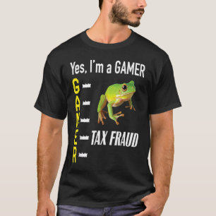 T-shirt Gamer Meme Commet Une Fraude Fiscale Grenouille Bi
