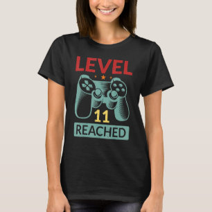 T-shirt Gamer Niveau 11 atteint 11e anniversaire 1