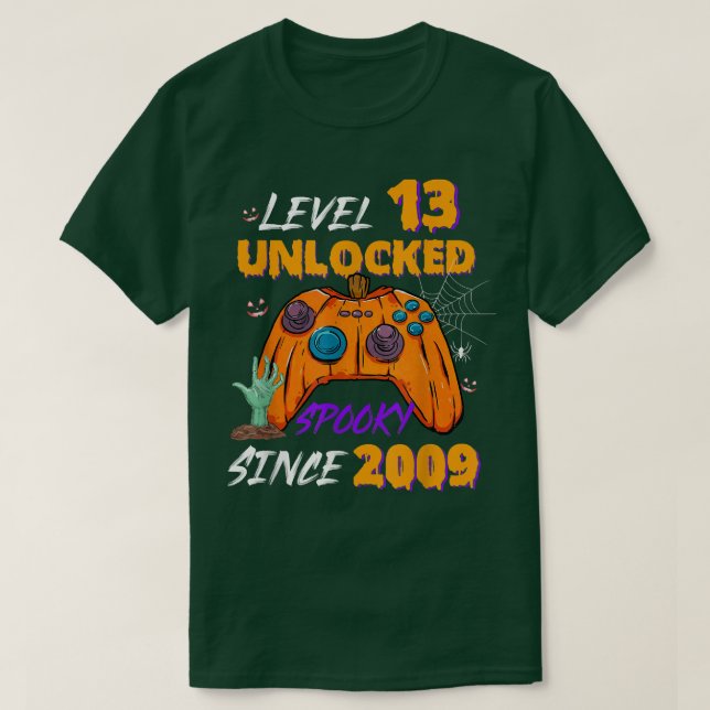 T-shirt Gamer Niveau 13 Déverrouillé 13ème anniversaire Éf (Design devant)